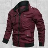 Men's Solid Color Pocket Stand Collar Jacket Men's Solid Color Pocket Stand Collar Jacket