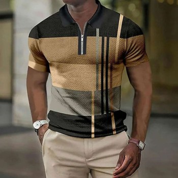 Summer Fashion Men's Color Block Polo Shirt P1113