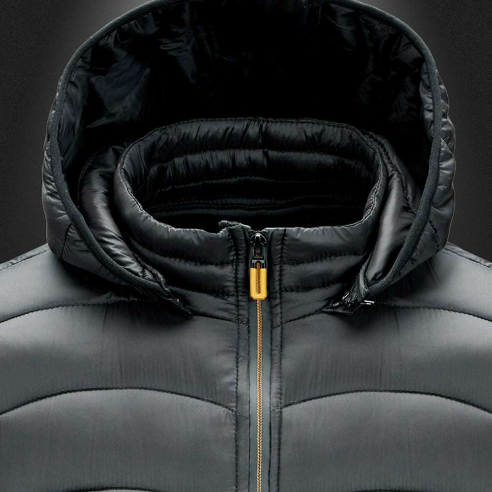 Men's winter simple casual hooded cotton coat
