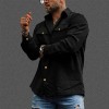 Fashion Men's Corduroy Button Pocket Long Sleeve Shirt