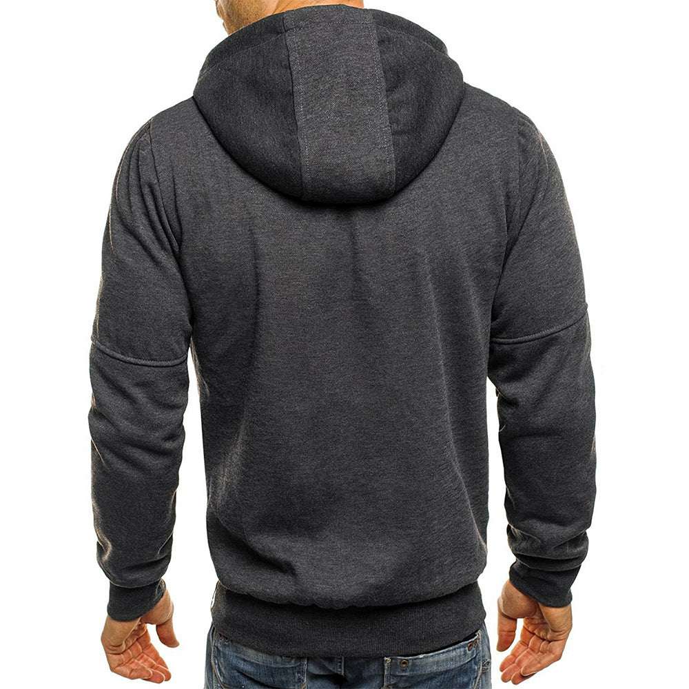 Men's Contrast Zip Slim Fit Hooded Jacket P1248