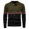 Men's Colorblock Cotton Long Sleeve Cardigan P1204 Men's Colorblock Cotton Long Sleeve Cardigan P1204