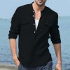 Men's Cotton Linen Casual Long Sleeve Shirt Pocket Loose Shirt Men's Cotton Linen Casual Long Sleeve Shirt Pocket Loose Shirt