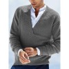 Men's V-neck solid color slim-fit pullover sweater Men's V-neck solid color slim-fit pullover sweater