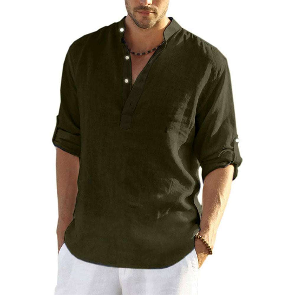 New Spring Summer Men's Comfortable Breathable Linen Shirt New Spring Summer Men's Comfortable Breathable Linen Shirt