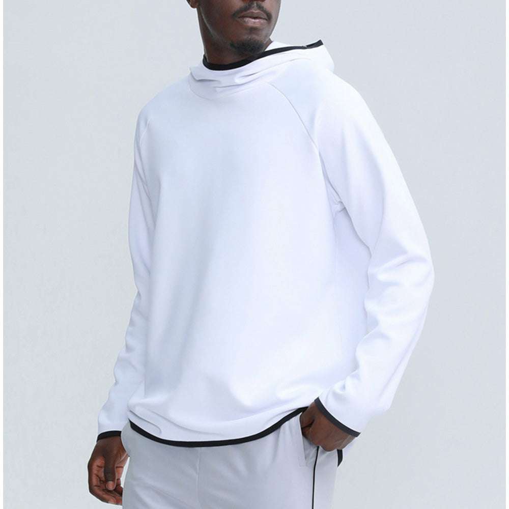Men's Long Sleeve Solid Color Hooded Professional Sports Sweatshirt