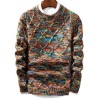 Men's round neck thickened slim trendy sweater