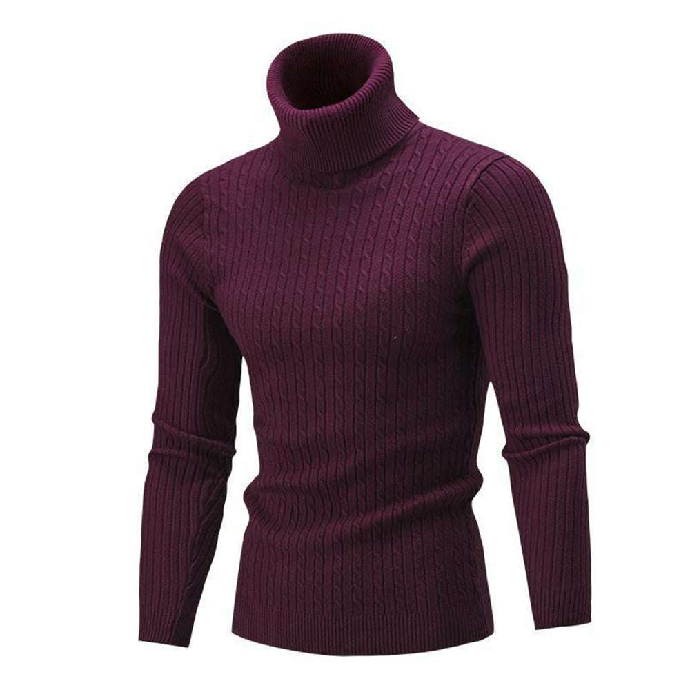 Autumn/Winter Men's Turtleneck Solid Color Knit Pullover Sweater Autumn/Winter Men's Turtleneck Solid Color Knit Pullover Sweater