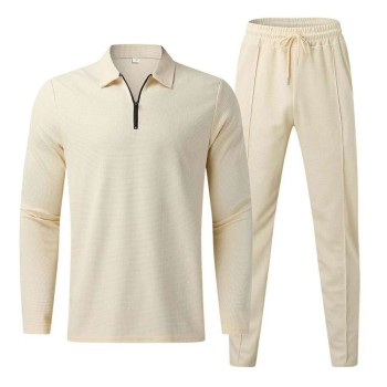 Men's Long Sleeve Polo Shirt Set