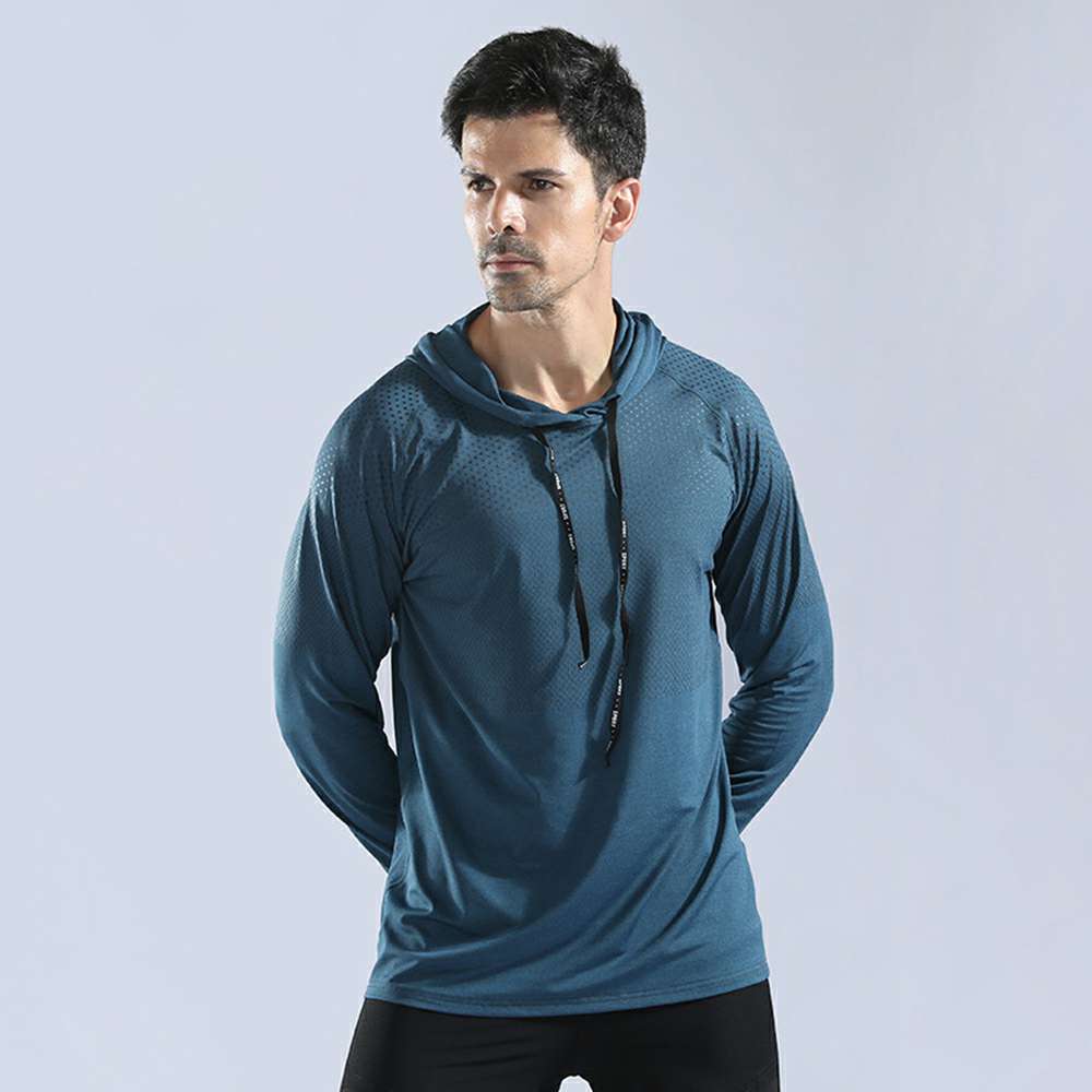 Men's Long Sleeve Hooded Quick Dry Sports Sweatshirt P1172