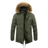 Winter new hooded men's thickened fur collar cotton coat