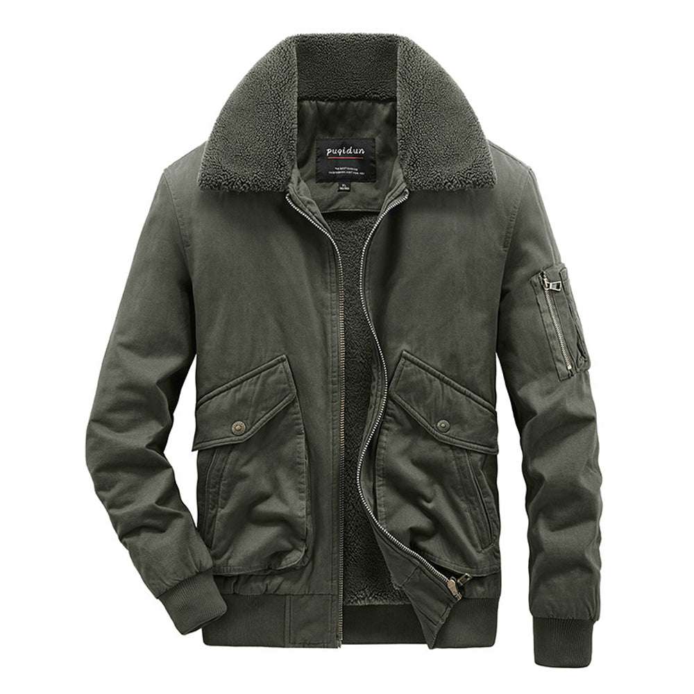 Men's lamb fleece Lapel Solid Color Jacket Men's lamb fleece Lapel Solid Color Jacket