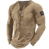 Summer new men's outdoor retro tie hooded long sleeve