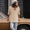 Summer new men's loose casual lapel long-sleeved shirt Summer new men's loose casual lapel long-sleeved shirt