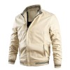 Fashion Men's Rib Neck Solid Jacket Fashion Men's Rib Neck Solid Jacket