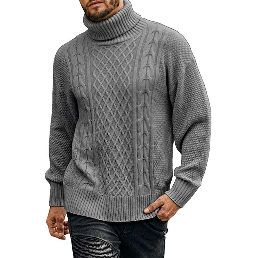 Men's Solid Color Long Sleeve Knit Turtleneck Sweater Men's Solid Color Long Sleeve Knit Turtleneck Sweater