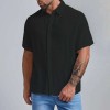 New Men's Slim Lapel Collar Pleated Short Sleeve Shirt New Men's Slim Lapel Collar Pleated Short Sleeve Shirt