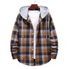 Men's Plaid Hooded Long Sleeve Shirt Jacket P1222 Men's Plaid Hooded Long Sleeve Shirt Jacket P1222