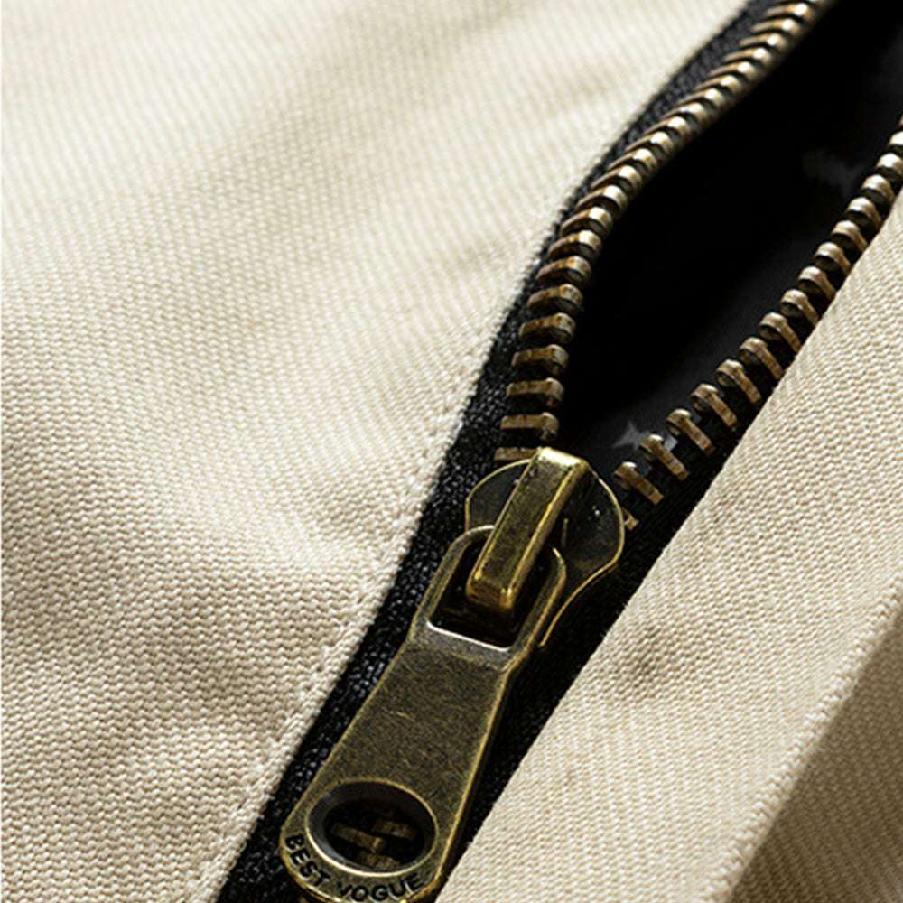 Fashion Men's Rib Neck Solid Jacket Fashion Men's Rib Neck Solid Jacket