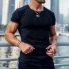 New Round Neck Short Sleeve Vertical Stripe Men's T-Shirt New Round Neck Short Sleeve Vertical Stripe Men's T-Shirt