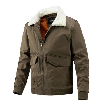 New men's comfortable fur collar thermal jacket