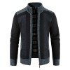 Men's Warm Fashion Stitched Fleece Knitted Cardigan P1180