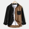 New Men's Plaid Colorblock Loose Corduroy Casual Long Sleeve Shirt New Men's Plaid Colorblock Loose Corduroy Casual Long Sleeve Shirt