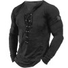 Summer new men's outdoor retro tie hooded long sleeve