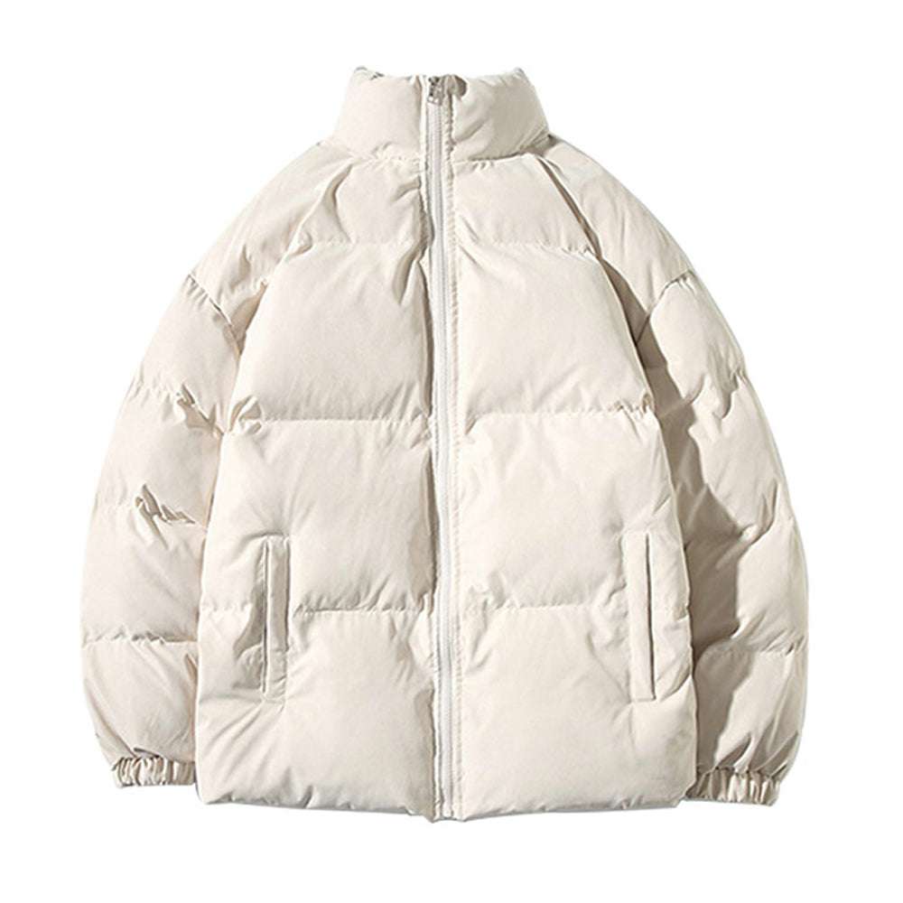 Men's Stand Collar Solid Color Fashion Padded Jacket