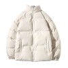 Men's Stand Collar Solid Color Fashion Padded Jacket