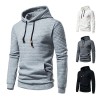 New Men's Fashion Check Casual Pocket Pullover Hoodie