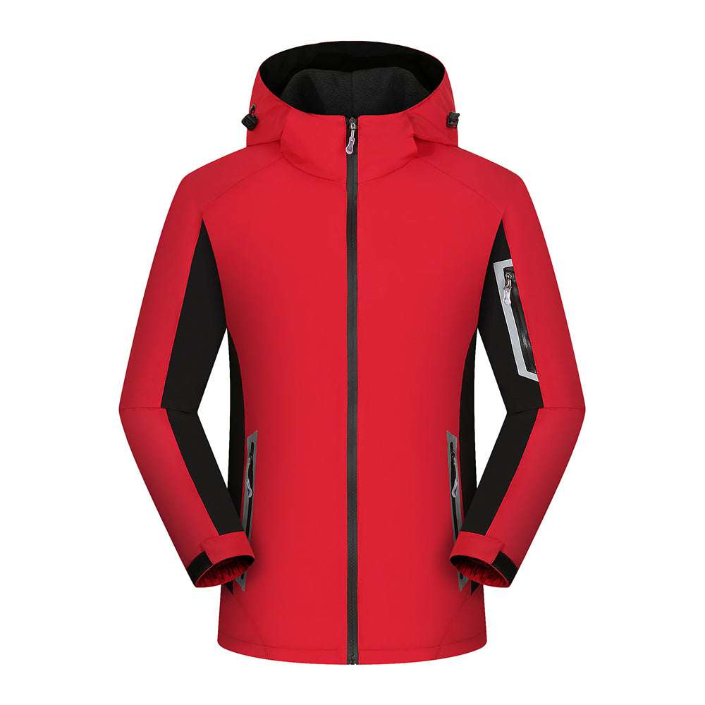 Couples style reflective warm outdoor hooded jacket