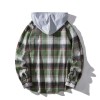 Men's Plaid Hooded Shirt P1245 Men's Plaid Hooded Shirt P1245