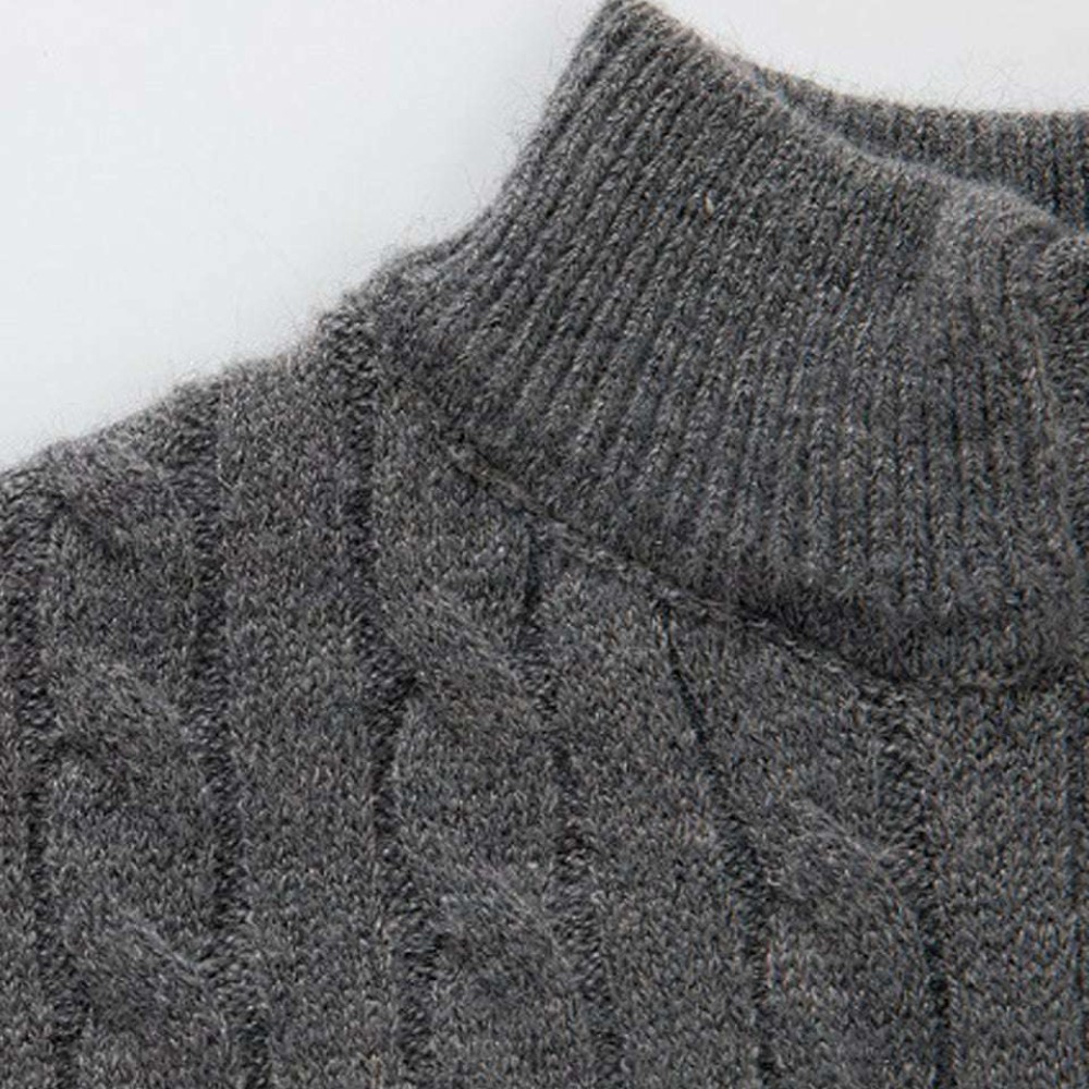 Autumn new men's zipper half-high collar twist knit bottoming shirt Autumn new men's zipper half-high collar twist knit bottoming shirt
