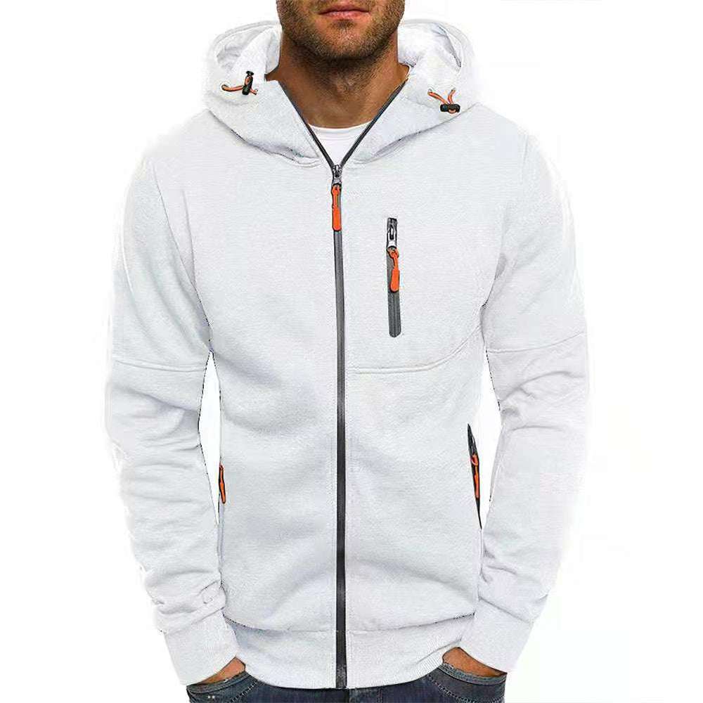 Men's Contrast Zip Slim Fit Hooded Jacket P1248