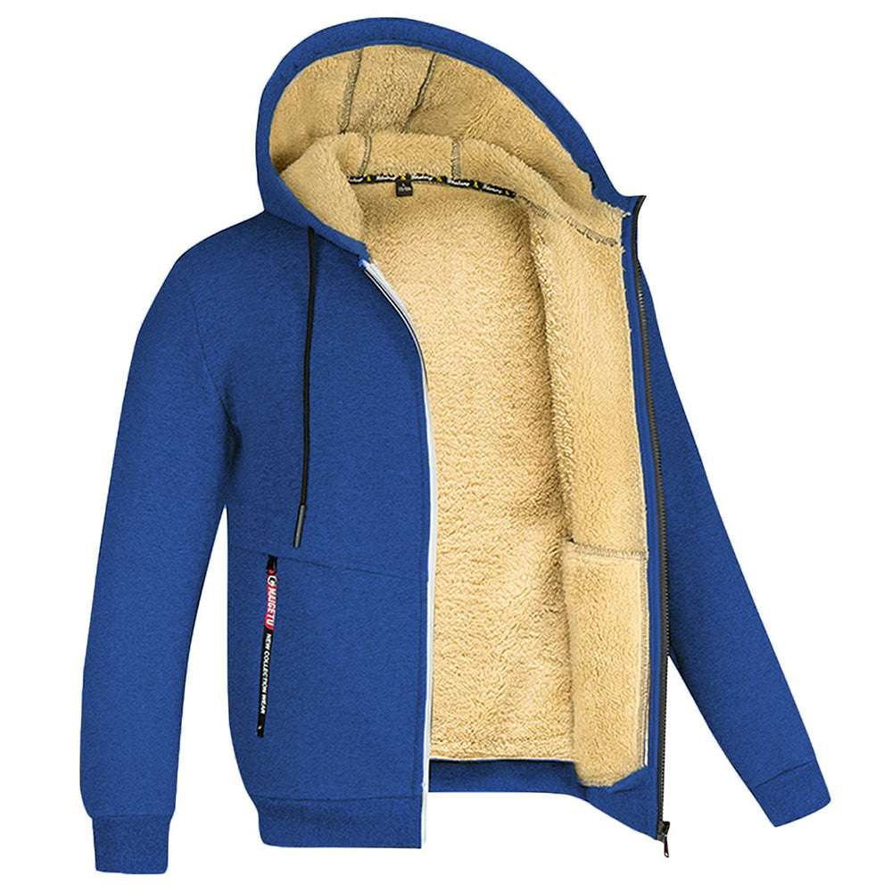 Men's all-match plus fleece thickened zipper hooded sweater cardigan jacket P1247 Men's all-match plus fleece thickened zipper hooded sweater cardigan jacket P1247