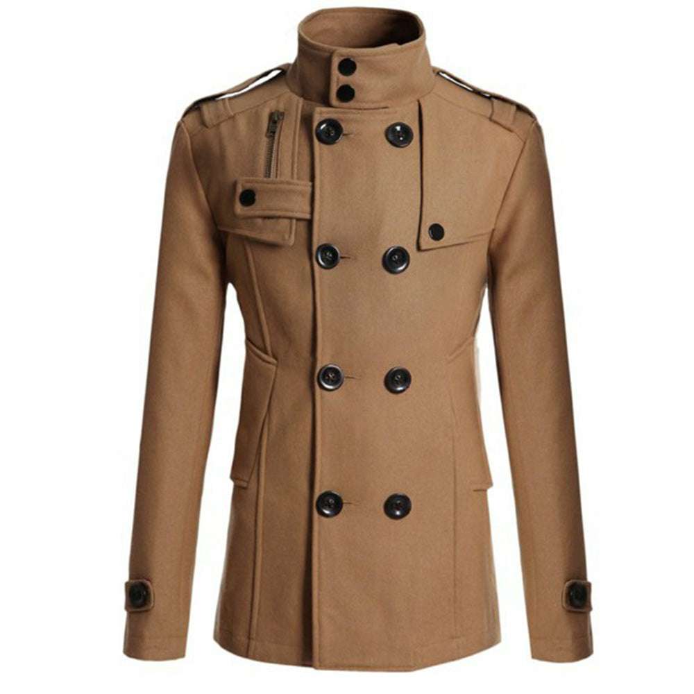New Men's Fashion Lapel Business Button Casual Windbreaker