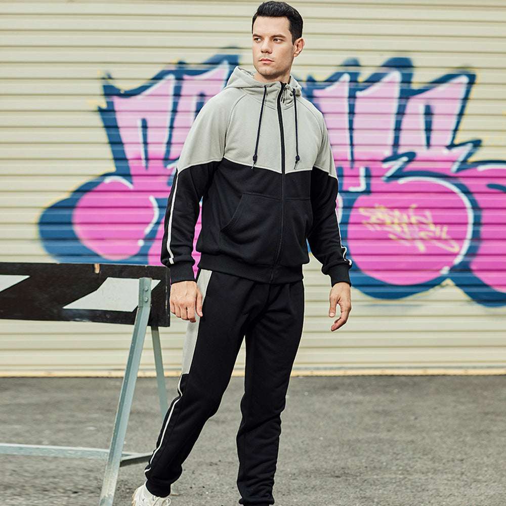 Men's Zip Hooded Long Sleeve Trousers Casual Suit Men's Zip Hooded Long Sleeve Trousers Casual Suit