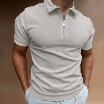 Summer men's polo shirt solid color short-sleeved lapel t-shirt P1123