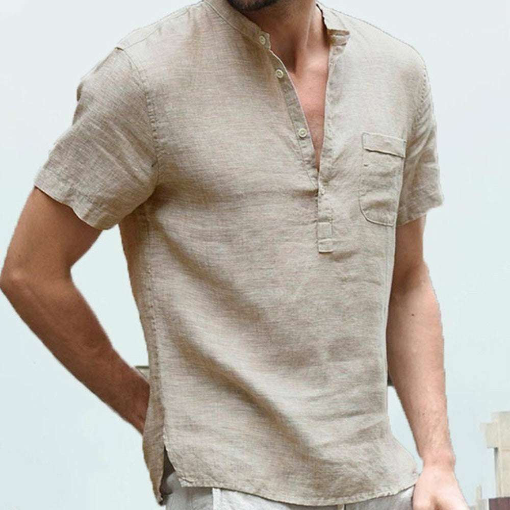 Men's Solid Color Short Sleeve Shirt Men's Solid Color Short Sleeve Shirt
