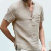 Men's Solid Color Short Sleeve Shirt Men's Solid Color Short Sleeve Shirt