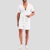 Summer new men's hollow icy breathable casual thin short-sleeved shorts suit Summer new men's hollow icy breathable casual thin short-sleeved shorts suit