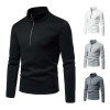 Men's Solid Color Zip Turtleneck Standing Collar Sweater P1174