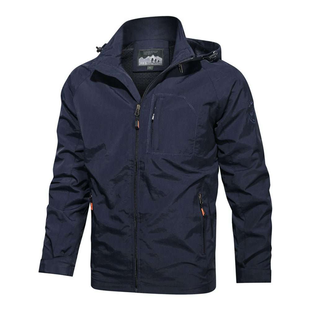 New Men's Solid Color Mountaineering Fashion Windproof Jacket