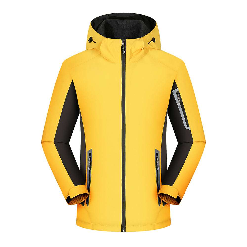 Couples style reflective warm outdoor hooded jacket