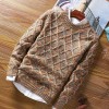 Men's round neck thickened slim trendy sweater