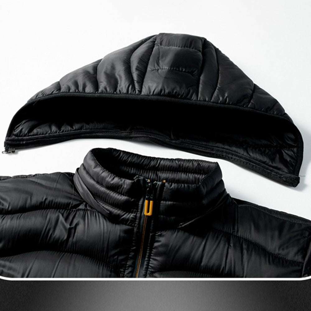 Men's winter simple casual hooded cotton coat