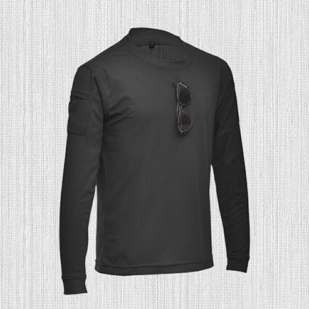 New Men's Solid Color Stretch Crew Neck Long Sleeve T-Shirt New Men's Solid Color Stretch Crew Neck Long Sleeve T-Shirt
