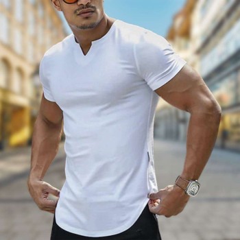 Spring Summer New V Neck Casual T Shirts For Men