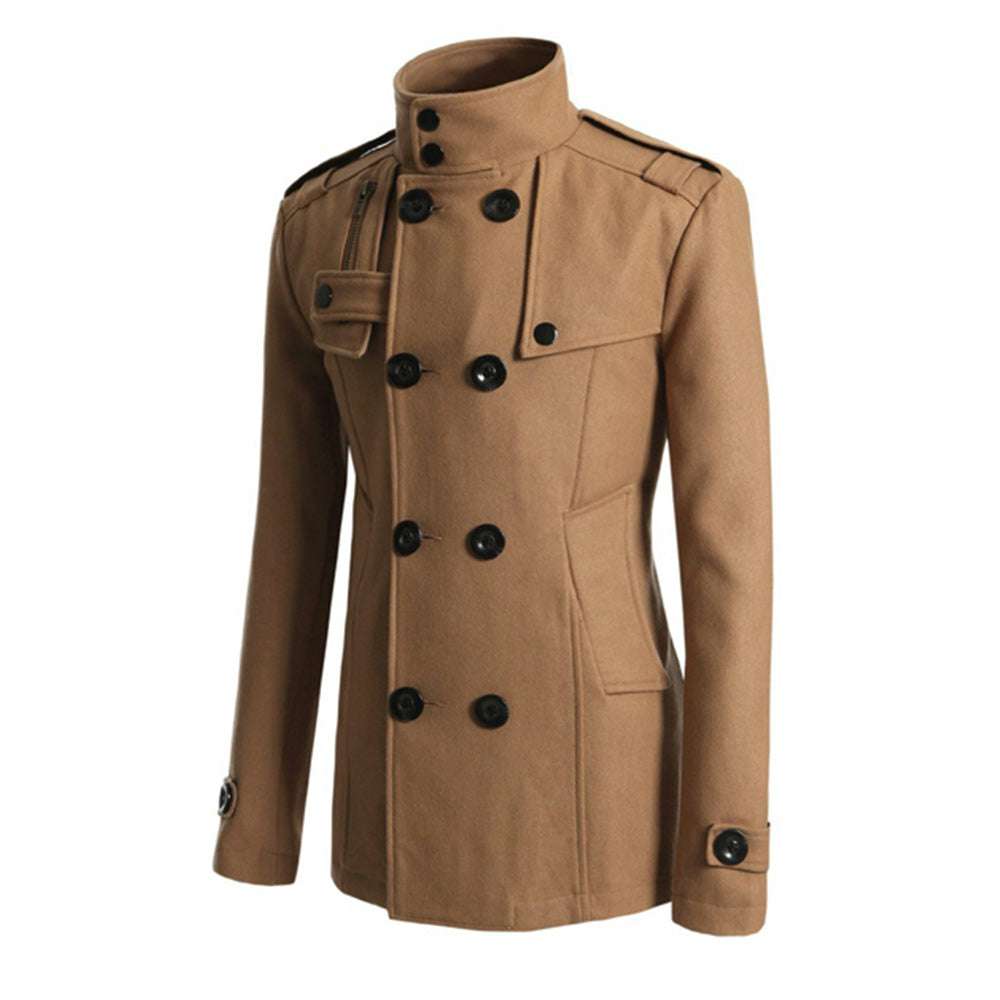 New Men's Fashion Lapel Business Button Casual Windbreaker